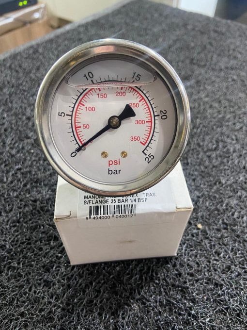 Manômetro Conex Tras. S/Flange 25 Bar 1/4 Bsp - Imagem 2