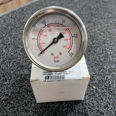 Manômetro Conex Tras. S/Flange 25 Bar 1/4 Bsp
